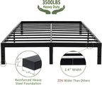 45MinST 14 Inch Reinforced Platform Bed Frame/3500lbs Heavy Duty/Easy Assembly Mattress Foundation/Steel Slat/Noise Free/No Box Spring Needed, King