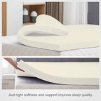 Mayton Soft 2-inch Foam Mattress Topper with Optimum Body Support | Comfortable and Breathable Bed Toppers for Mattress with Orthopedic Benefits, Helps Relieve Luber and Back Pain, King, White