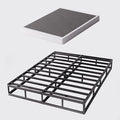 California King Size Box Spring and Cover Set, 9 Inch High Profile Metal BoxSpring, Heavy Duty Structure Mattress Foundation, Noise Free, Non-Slip, Easy Assembly