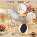 Crystal Candle Holders Set of 16 for Wedding Centerpieces Gold Or Silver Candle Holders Bulk Decorative Tealight Candle Holder for Wedding, Party,Table Centerpieces Decoration (Golden, 4Sets(12 Pcs))