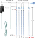 Kwaiffeo Blue Icicle Lights for Outside, Waterproof 40 Tubes LED Meteor Shower Lights for Christmas Halloween Decor Yard Lawn, Equivalent to 5 Sets of 8-Tubes