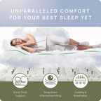 Cooling Mattress Topper - King Size | Plush Pad Mattress Topper for Back Pain Relief, 8-21" Deep Pocket | Viscose Made from Bamboo Pillow Top | Bedroom Essentials