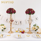 NUPTIO Flower Ball Arrangement Bouquet - 2 Pcs 9.5 inch Diameter Crimson Fake Flowers Roses Balls for Centerpieces Tables - Artificial Rose Arrangements for Wedding Centerpiece Table Decorations