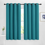 NICETOWN Peacock Teal Blackout Nursery Curtains, Grommet Thermal Curtains & Drapes Room Darkening Window Treatment Sound Reducing for Bedroom, 2 Panels, W46 x L63