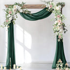 Socomi Wedding Arch Draping Fabric 1 Panel 29" x 19Ft Emerald Green Sheer Chiffon Curtain Drapes 6 Yards for Wedding Ceremony Birthday Party Decoration