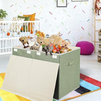 popoly Large Toy Box Chest with Lid, Collapsible Sturdy Toy Bin Storage Organizer Boxes Baskets for Kids, Boys, Girls, Nursery, Playroom, 25"x13" x16"