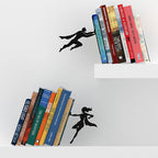 Artori Design Book Ends to Hold Books Heavy Duty Hidden Metal Bookends for Shelves Bookend Book Holder for Home Decorative Gift for Book End Lovers and Home Décor (Supergal+Book&Hero)