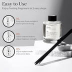 Duša Baies Scented Reed Diffuser & Sticks – 5 Fl Oz Essential Home Fragrance for Bathroom, Office & Living Spaces –Stylish & Long-Lasting Room Air Freshener –Ideal for Housewarming & Special Occasions