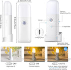 YELKO Rechargeable Motion Sensor Night Light, Battery Operated nightlights, Dimmable Motion Sensor Light Indoor, Cordless Motion Activated Night Lights for Adults, Hallway (Cool White 4Pack)