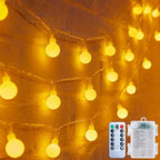 Minetom 2 Pack Globe String Lights Battery Operated, Totally 120 LED Fairy Lights with Remote, Waterproof for Indoor Outdoor Bedroom Classroom Dorm Camping Canopy Wedding Xmas Decor, Warm White