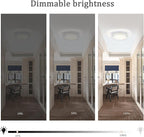 Modern Crystal Flush Mount LED Ceiling Light - 8.3" Foyer & Bedroom Light Fixture for Bathroom, Hallway, Closet