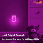 myCozyLite Pink Light Night Light Plug in, Home Decor, Dusk to Dawn Sensor, 2 Pack Nightlights Plug into Wall, Ambient Lighting for Kids Room, Bedroom, Bathroom, Kitchen, Baby Nursery