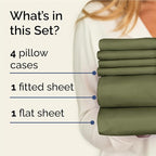 Full 6 Piece Sheet Set - Comfy Breathable & Cooling - Ultra-Soft Hotel Luxury Bedding Set with 8-16 Inch Deep Pockets - 1 Flat & 1 Fitted Sheet & 4 Pillowcases - Wrinkle Free & Easy Care - Sage Green