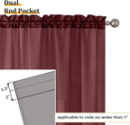 Aiyufeng 108 Inch Red Sheer Window Curtains for Farmhouse, Rod Pocket Voile Window Treatment Vertical Panels for Study Room/Bedroom/Living Room, Burgundy, W40 x L108, 2 Panels