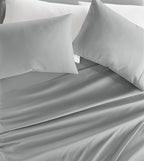 Linen Market Double-Brushed Microfiber Full Sheet Set 4 Piece – Oeko-TEX Certified Ultra Soft & Wrinkle-Free - 16" Deep Pocket Sheets - Easy Care Full Size - Light Gray