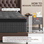 King Mattress, 10 Inch Hybrid Mattresses Black with Gel Memory Foam and Individually Pocket Innerspring Euro Top Medium Firm for Motion Isolation, Edge Support, 100 Night Trial