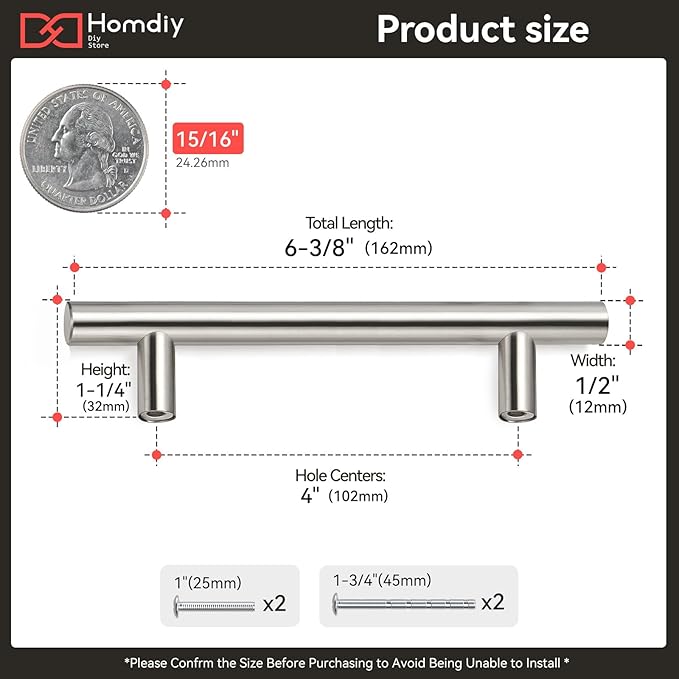 homdiy Kitchen Cabinet Handles Brushed Nickel Drawer Pulls 40 Pack 4in (102mm) Hole Centers Cabinet Pulls Brushed Nickel Cabinet Pulls Cupboard Handles Drawer Handles