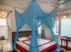 OctoRose Four Post Mosquito Net for Bed Canopy -Fits Queen, King, California King Beds-Indoor & Outdoor Use- Brown