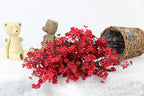 JAKY-Global Babys Breath Fabric Cloth Artificial Flowers 12 Bundle European Fake Silk Plants Decor Wedding Party Decoration Bouquets Real Touch DIY Home Garden (Red 12pcs)
