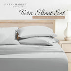 Linen Market Bed Sheets for Twin Size Bed (Light Gray) - Sleep Better Than Ever with These Soft and Cooling Twin Sheets - Deep Pocket Fits 16" Thick Beds - 3 Piece Twin Sheet Set