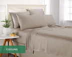 Split King Sheets by Pure Bamboo, Genuine 100% Organic Viscose Derived from Bamboo Bed Sheet Set, Soft & Cooling, Double Stitching *Not for Split Top (Split King, Sand)