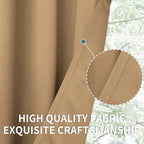 BGment Blackout Curtains for Bedroom - Grommet Thermal Insulated Room Darkening Curtains for Living Room, Set of 2 Panels (38 x 45 Inch, Khaki)