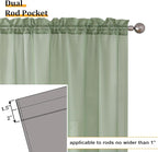 Aiyufeng Sheer Bedroom Curtains 2 Panel Sets 84" Inch Length - Transparent Light Weight Soft Sage Window Treatment Panels for Study Room/Living Room/Guest Room, Per Panel W40 X L84 inches