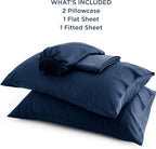 Bedsure King Size Sheets Set, Cooling Sheets for Hot Sleepers, Rayon Derived from Bamboo, Breathable & Soft, Deep Pocket Up to 16 Inches, Hotel Luxury Silky Bedding, Navy