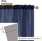 Aiyufeng Sheer Navy Blue Curtains 84 inch Length 2 Panels Set, Airy Soft-Touching Rod Pocket Voile Drapes for Living Room/Bedroom, Each 40W x 84L