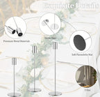 Set of 6 Silver Taper Candle Holders, Metal Silver Candlestick Holders, Tall Candle Holder, Fits 3/4 inch Thick Candle&Led Candles, for Table Centerpiece, Wedding, Dinning, Party Home Decor