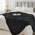 BEDELITE Fleece Blankets Queen Size for Bed, Luxury Plush Cozy Fuzzy Black Blanket 90x90 Inches, Super Soft Warm Lightweight Throw Blanket All Seasons Suitable