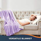Walensee Sherpa Fleece Blanket (King Size 108”x90” Lavender) Plush Throw Fuzzy Super Soft Reversible Microfiber Flannel Blankets for Couch, Bed, Sofa Ultra Luxurious Warm and Cozy for All Seasons