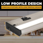 LED Under Cabinet Lighting Hardwired - 3CCT 40 Inch Satin Finish - Undercabinet Lights for Kitchen - Linkable Undercounter Dimmable Plug in Light or Hard Wired - Under Counter Fixture Direct Wire