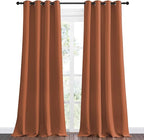 NICETOWN Burnt Orange Blackout Curtains for Sliding Door, 55 by 108, 2 Pieces, Blocking Out Sunlight Window Treatment Modern Design Grommet Curtain Panels for Dining Room