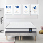 Coolvie Twin XL Mattress 10 Inch Twin XL Hybrid Mattress, Low Motion Transfer & Breathable Bed Mttresses in A Box, Built in Pocketed Coils and Gel Memory Foam Layer, Avaliable in Adjustable Bed