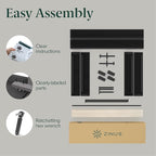 ZINUS Curtis Upholstered Platform Bed Frame, Mattress Foundation, Wood Slat Support, No Box Spring Needed, Eco Friendly WonderBox (TM) Packaging, Dark Grey, Full