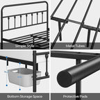 Yaheetech Classic Metal Platform Bed Frame Mattress Foundation with Victorian Style Iron-Art Headboard/Footboard/Under Bed Storage/No Box Spring Needed/Full Size Black