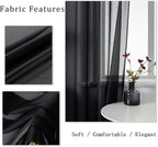 DUALIFE Black Curtains 120 Inches Long for Living Room 2 Panels Grommet Window Semi Sheer Extra Long Curtains for High Ceiling Bedroom Party Parties Backdrop 10 FT Floor Length