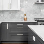 Ravinte Brushed Nickel Cabinet Handles 10 Pack 6-3/10 inch Satin Nickel Square Cabinet Pulls Silver Hardware for Kitchen Cabinets 8-4/5 inch Overall Length Stainless Steel Drawer Pulls