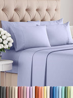 Queen 6 Piece Sheet Set - Comfy Breathable & Cooling - Ultra-Soft Hotel Luxury Bedding Set with 8-16 Inch Deep Pockets - 1 Flat & 1 Fitted Sheet & 4 Pillowcases - Wrinkle Free & Easy Care - Lavender