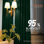 Lazzzy Velvet Blackout Curtains Thermal Insulated Room Window Drapes Super Soft Luxury Curtains for Living Room Bedroom Rod Pocket 2 Panels, Emerald Green, 52" W x 63" L