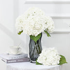 MARTINE MALL 3Pcs 21in Hydrangea Artificial Flowers, Latex Real Touch Hydrangeas Lifelike Large Hydrangea Flowers for Home Decor Party Arrangements Wedding Bouquets Centerpieces (White)