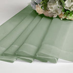 Aiyufeng Sage Green Sheer Curtains 90 Inch Length 2 PCS, Rod Pocket Voile Drapes for Bedroom Living Room, Semi Sheer Curtain Panels Window Treatments for Yard/Patio/Villa/Parlor, 42"x 90", Sage Green