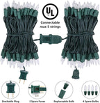 Toodour Clear Christmas Lights, 25ft 100 Count Incandescent Indoor Outdoor String Lights, UL Certified Connectable Green Wire Mini Bulb Light for Home, Party, New Year, Xmas Tree Decor - Warm White