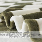 Checkered Throw Blanket, 50x60 Inches Travel Size Sage Green Microfiber Soft Cozy Fluffy Warm Hand Made Throw Blankets for Couch, Sofa, Chair, Bed, Camping, Picnic,Sage Green