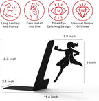 Stylish Metal Bookend in Black - Book Holder for Any Angle, Shelf, Desk, Desk - Decorative Book Organiser Book Holder - The Coolest Gift Idea (Supergal)