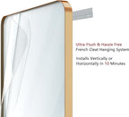 VocalStar Gold Bathroom Mirror for Wall, 22 x 30 Inch Metal Framed Rounded Rectangle Vanity Mirror Modern Farmhouse, 1/4-inch Shatterproof Glass | Ultra-Flush Hanging