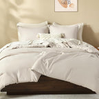 Litanika Comforters Tannish Grey Full Size, 3 Pieces Lightweight Solid Bedding Set & Collections, All Season Fluffy Bed Set (79x90In Comforter & 2 Pillowcases)
