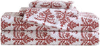 Eddie Bauer - Flannel Sheets Twin Size, Anti-Pilling & Wrinkle Resistant Cotton, Touchably Soft for All-Season Comfort - Bed Sheets with Matching Pillowcase & Fitted Sheet (Jolly Trees Red)
