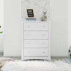 Storkcraft Crescent 4 Drawer Chest (White) – GREENGUARD Gold Certified, Dresser For Nursery, 4 Drawer Dresser, Kids Dresser, Nursery Dresser Drawer Organizer, Chest of Drawers